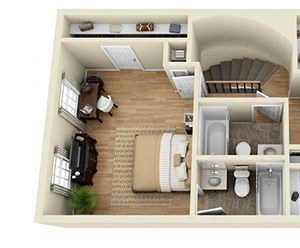 LaColombe with Fenced-in Yard LaColombe with Fenced-in Yard. 3 bedroom townhome. Kitchen, living, and dinning rooms. 2 full bathrooms + powder room. Patio/balcony open to yard.